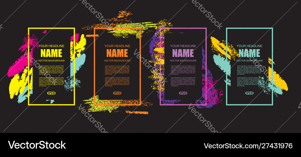 Color frames in splash design with place for your Color frames in splash design with place for your vector image