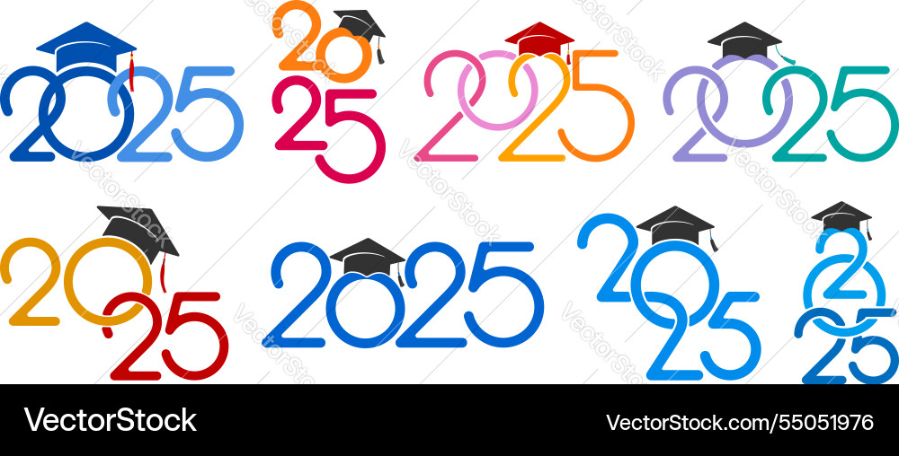 Congratulations graduates class 2025 logo design Congratulations graduates class 2025 logo design vector image