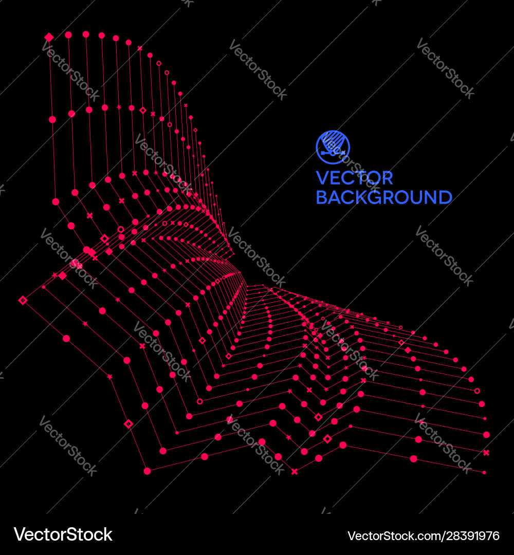 Connected Dots Grid - Network Pattern vector image
