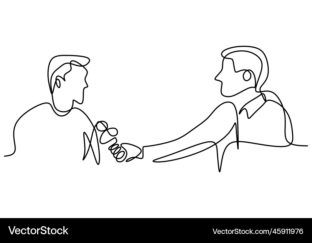 Continuous Line Drawing of a Man Asking a Question Vector Image
