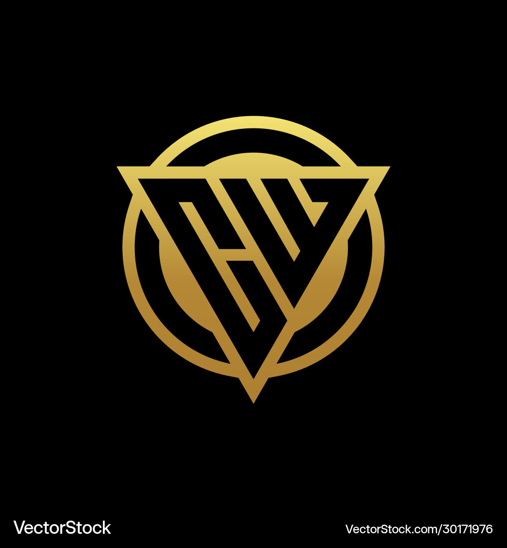 Cw logo monogram with triangle shape and circle Cw logo monogram with triangle shape and circle vector image