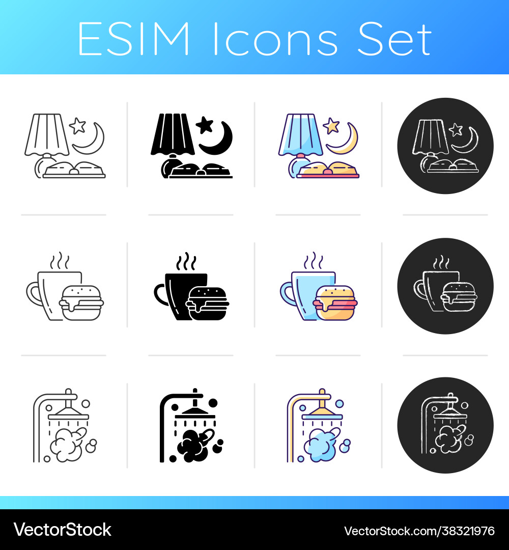 Daily routine icons set Daily routine icons set vector image