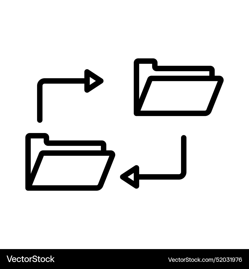 Data synchronization linear logo mark in black Data synchronization linear logo mark in black vector image