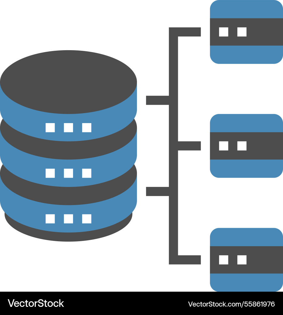 Database architecture flat web icon concept Vector Image