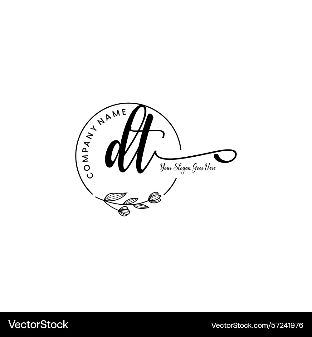 Elegant dt initial logo design with botanical Elegant dt initial logo design with botanical Vector Image