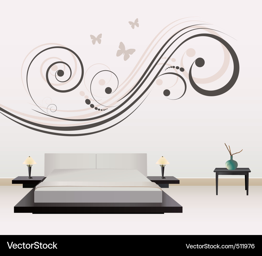 Floral Wall Decor Vector Image
