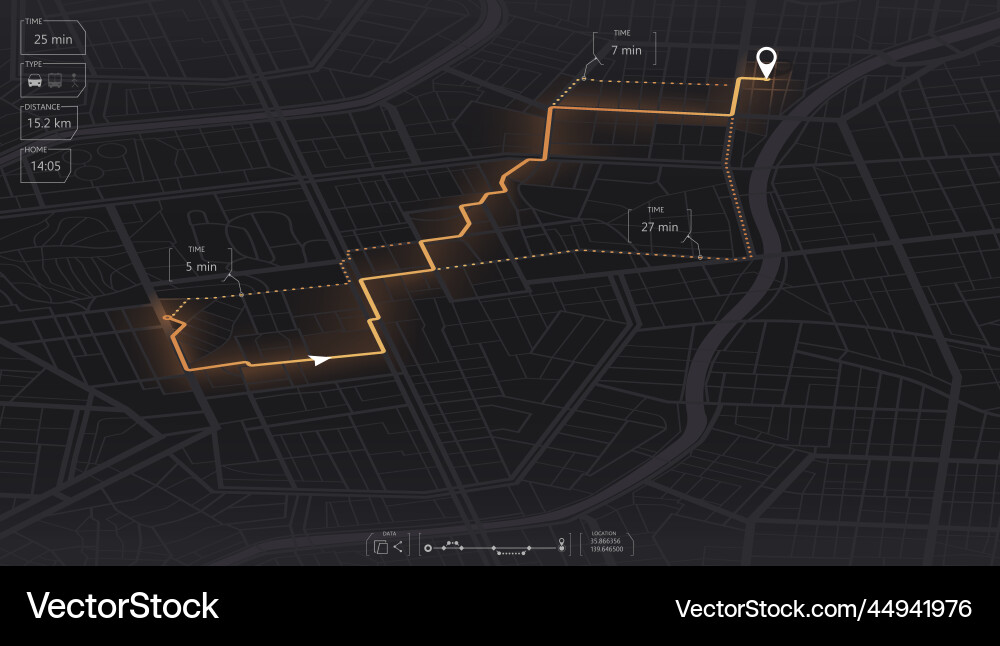 Gps map navigation to own house view from above Gps map navigation to own house view from above vector image