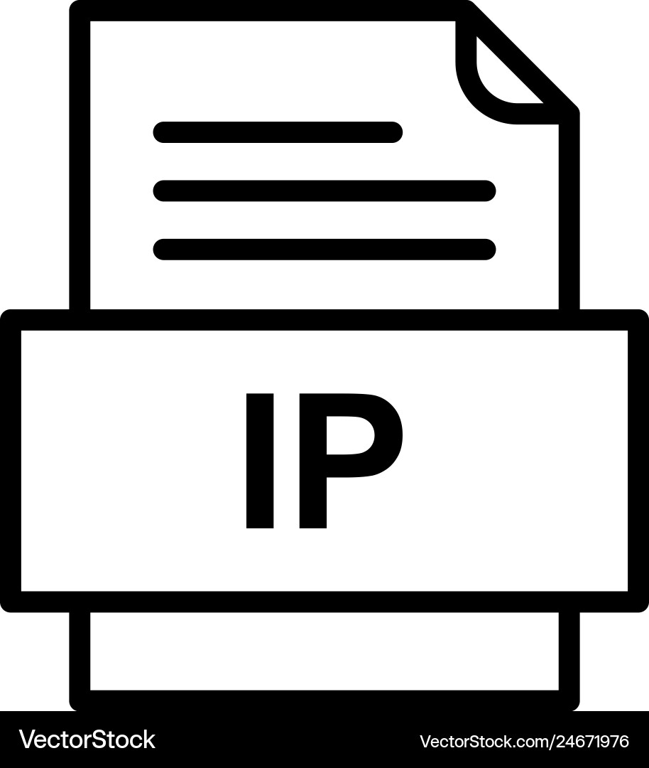 Ip file document icon vector image