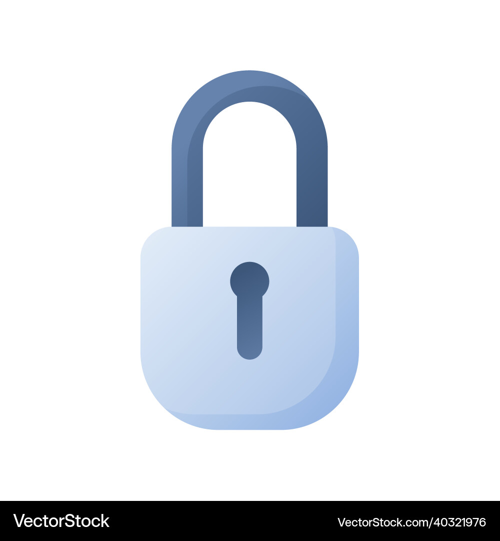 Padlock security single isolated icon with smooth Padlock security single isolated icon with smooth vector image