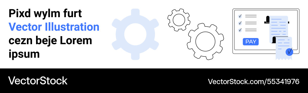 Payment and workflow processing with gears vector image