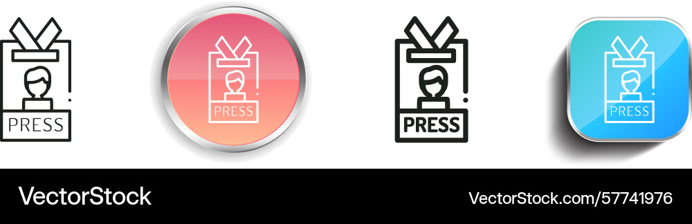 Press icon thin linear regular and button style Press icon thin linear regular and button style vector image