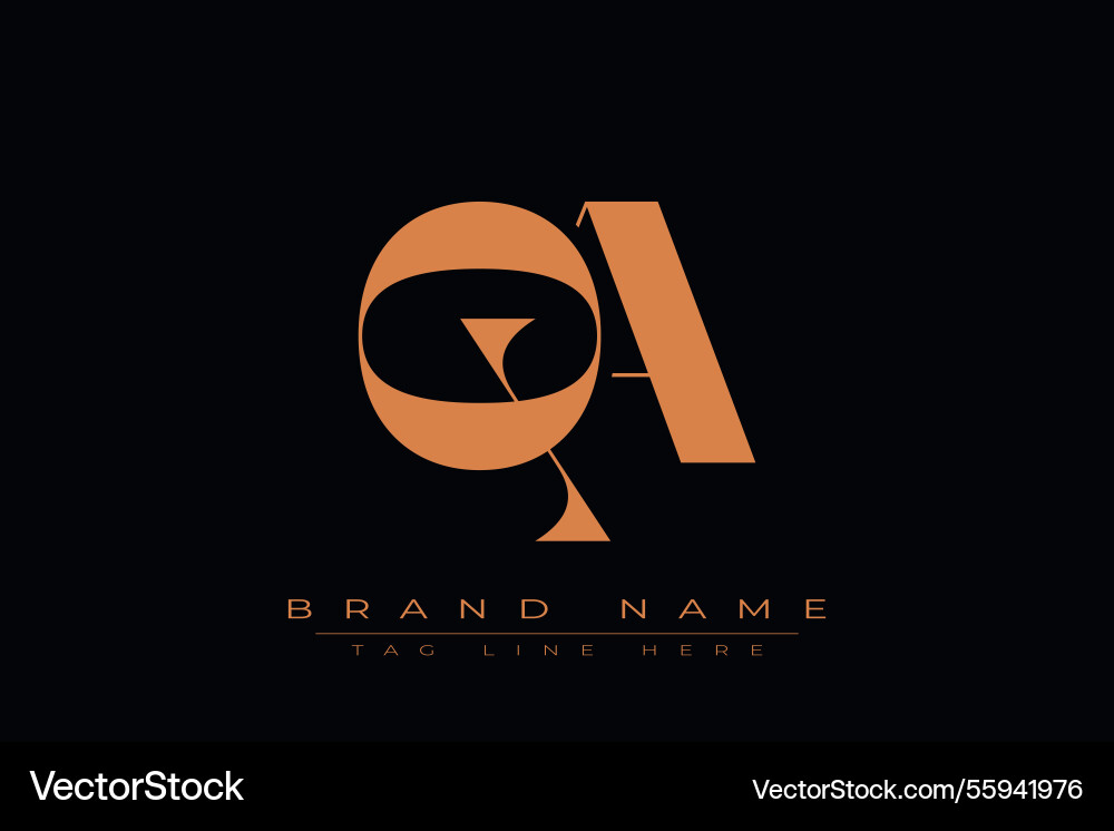 Qa initial letter logo design Qa initial letter logo design vector image