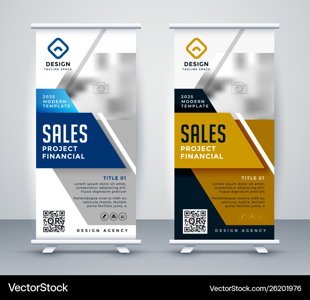 Roll-Up Banner Standee - Marketing Promotion Vector Image