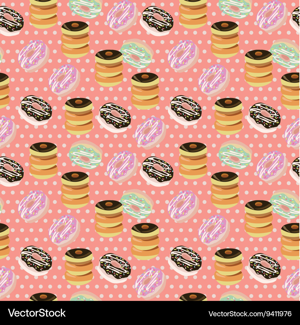 Seamless background with a pattern of donuts Vector Image