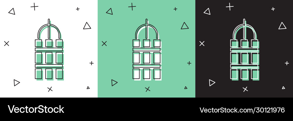 Set detonate dynamite bomb stick and timer clock vector image