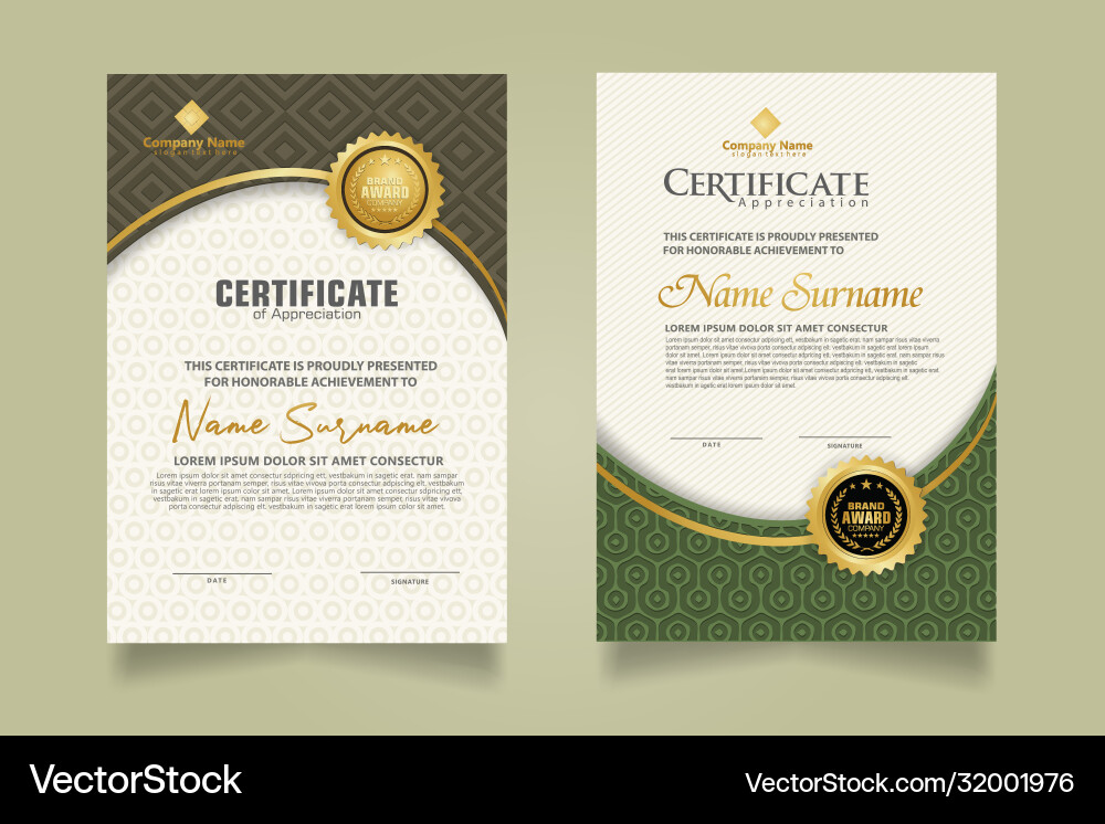 Set modern certificate template with dynamic Set modern certificate template with dynamic vector image