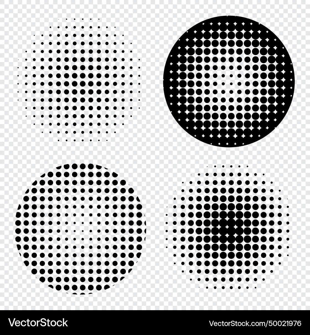 Set of abstract halftone design elements vector image