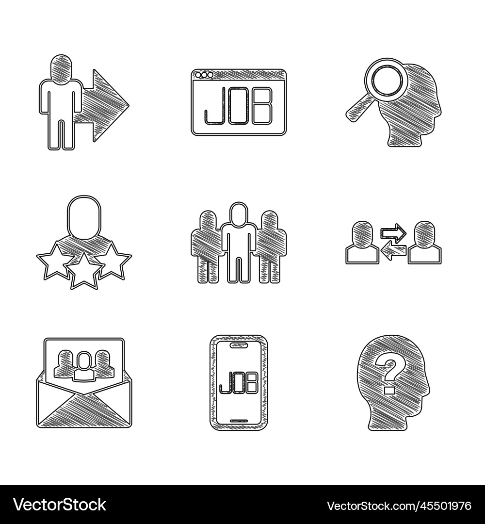 Set project team base search job worker Set project team base search job worker vector image