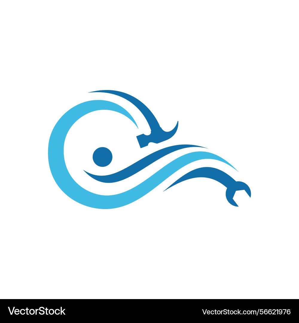 Swimming pool renovation and building logo Vector Image
