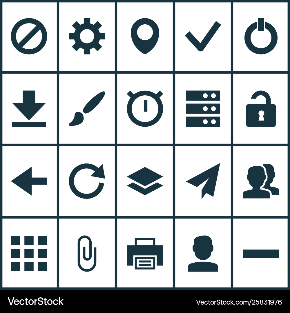 User icons set with reload ban remove and other User icons set with reload ban remove and other vector image