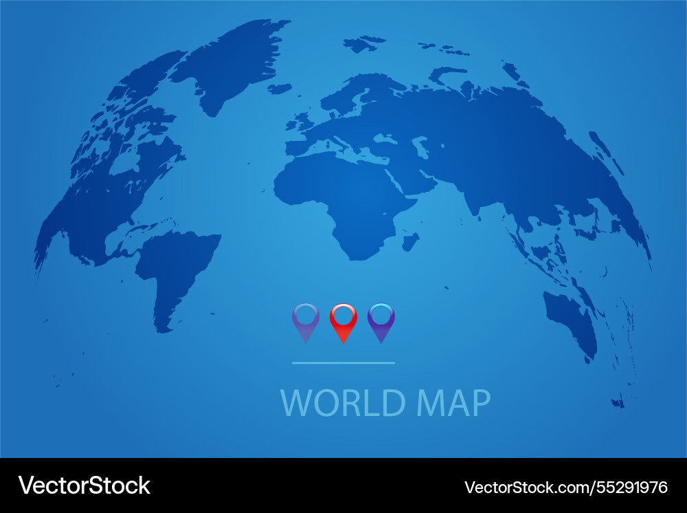 World map sphere with location pointer icons World map sphere with location pointer icons vector image