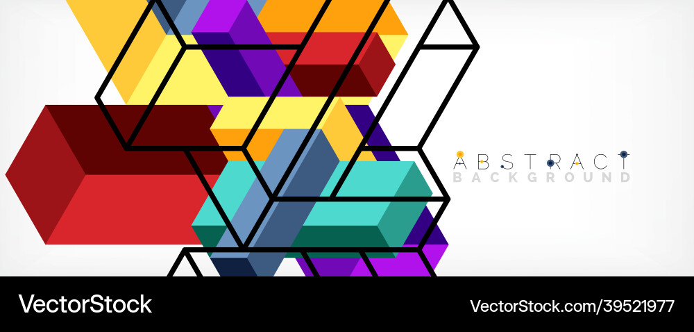 Abstract background 3d cubes cubic elements Abstract background 3d cubes cubic elements Vector Image