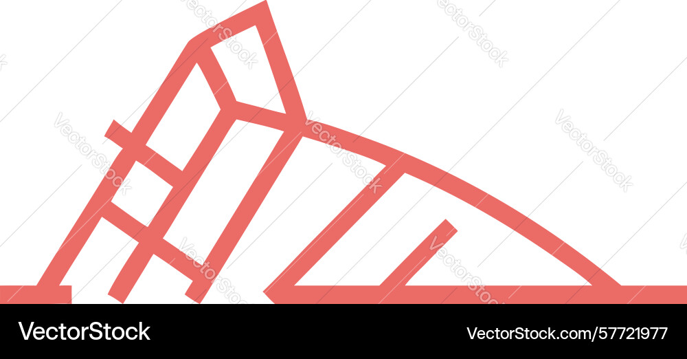 Abstract collapsing building dynamic urban decay Vector Image