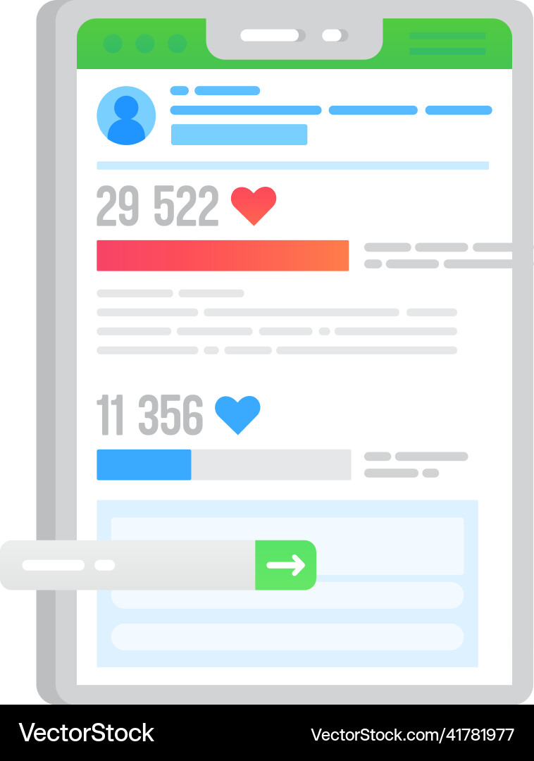 App for counting like follower feedback icon vector image