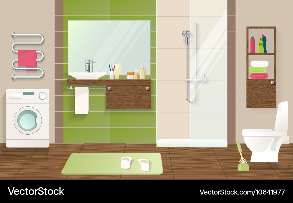 Bathroom interior concept Royalty Free Vector Image