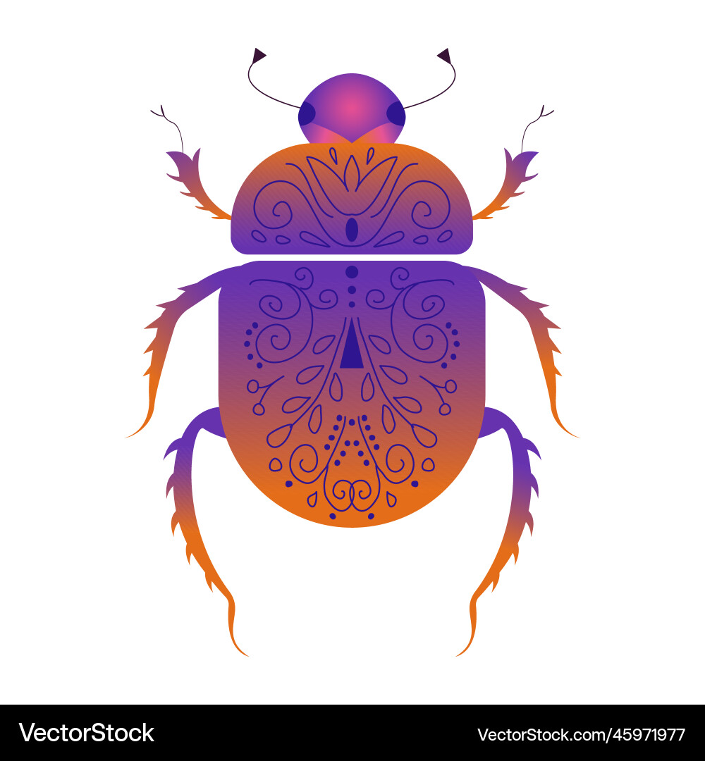 Beetle gradient on white background botanical Beetle gradient on white background botanical Vector Image