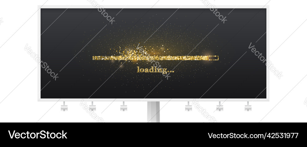 Billboard with glittering status bar load symbol Billboard with glittering status bar load symbol vector image