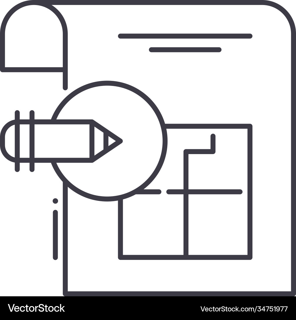 Blueprint icon linear isolated thin Blueprint icon linear isolated thin vector image