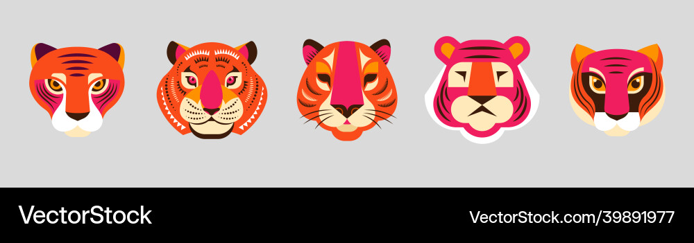 Chinese new year 2022 of the tiger Chinese new year 2022 of the tiger vector image