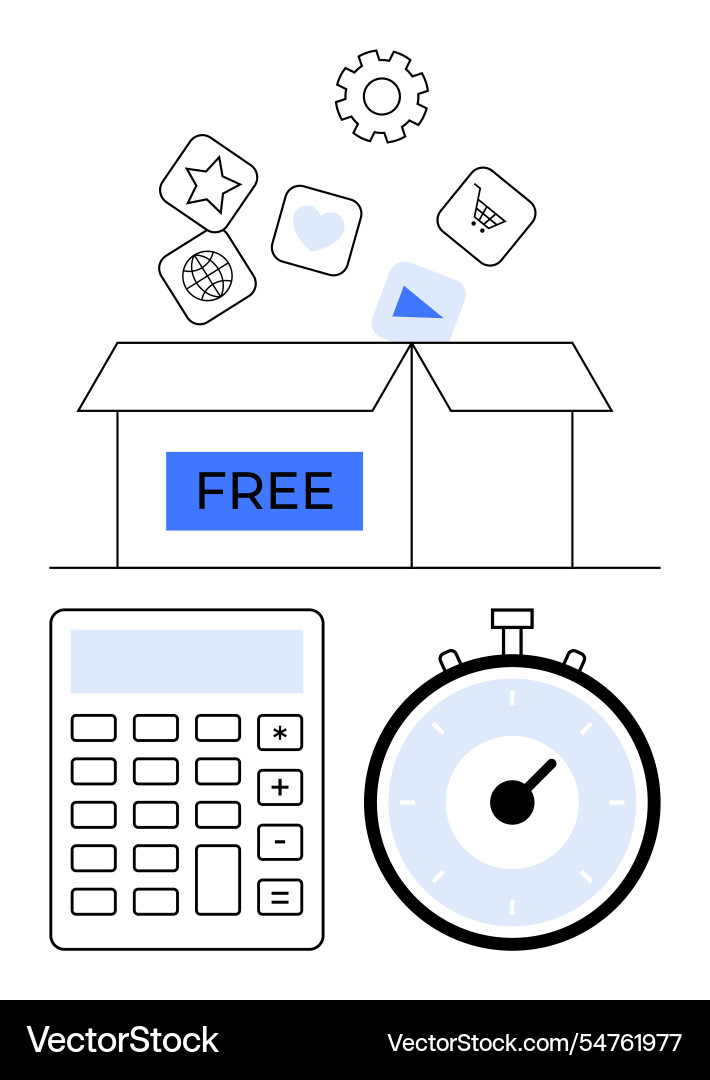 Conceptual image showing free services Conceptual image showing free services vector image