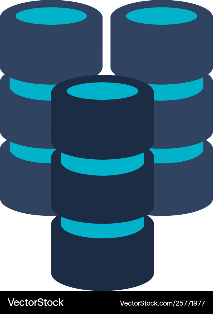 Database servers disks technology symbol Database servers disks technology symbol vector image