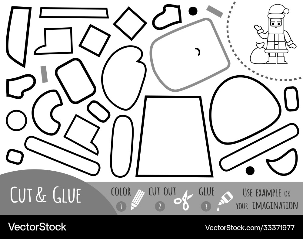 Education paper game for children santa claus Education paper game for children santa claus vector image