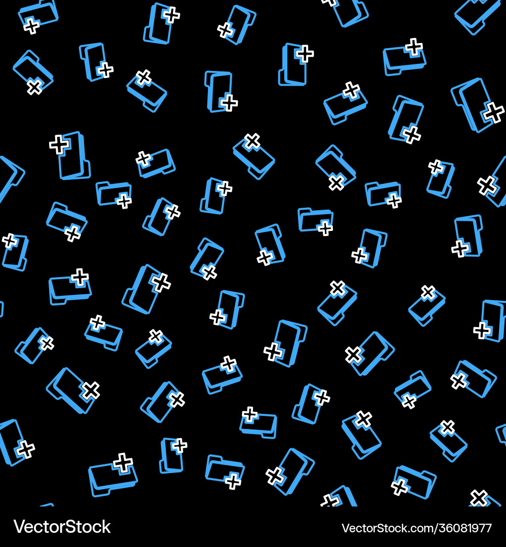Line add new folder icon isolated seamless pattern Line add new folder icon isolated seamless pattern vector image