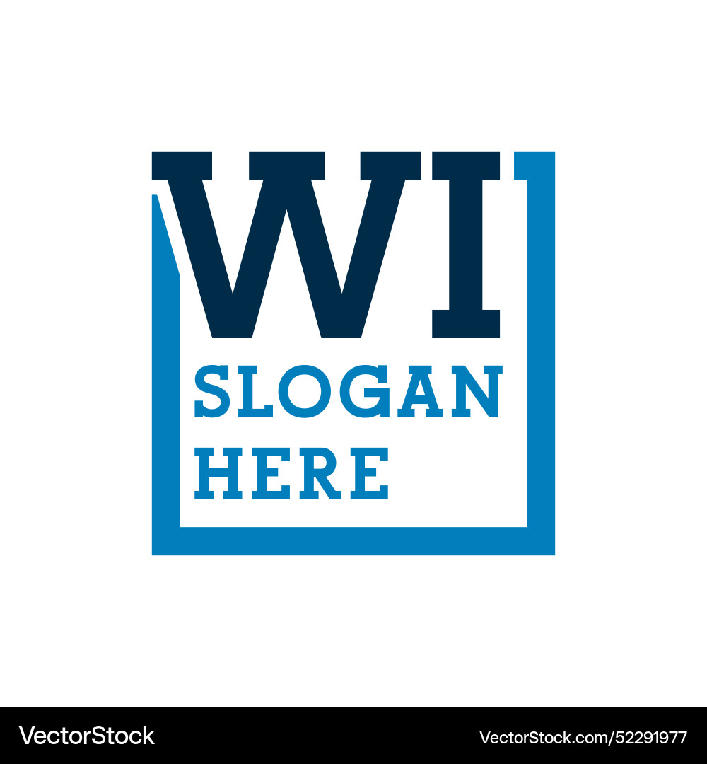 Minimal initials logo letters w and i wi initial Vector Image