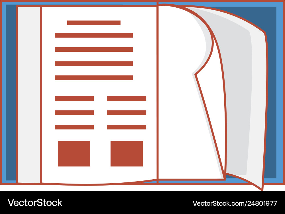 Notebook school open isolated icon vector image