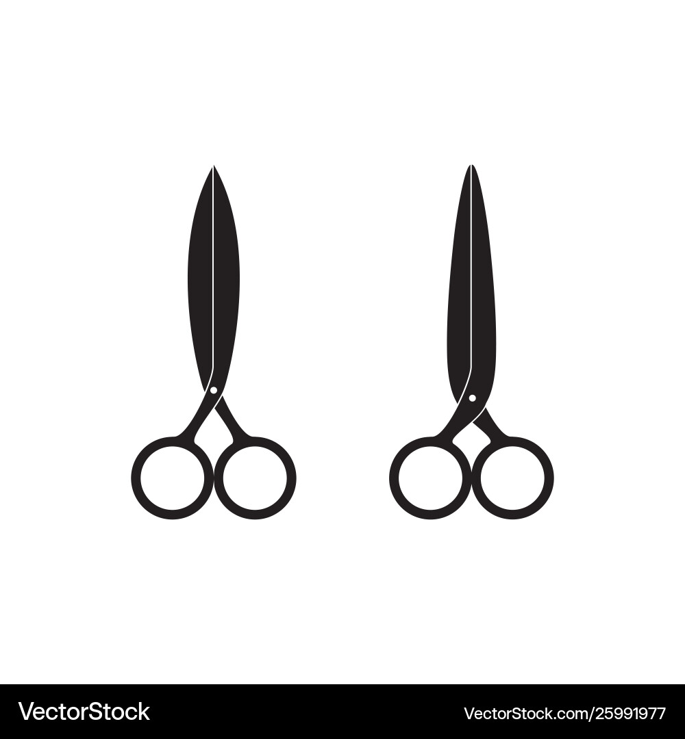 Pair scissors flat web icons isolated Pair scissors flat web icons isolated vector image