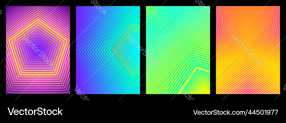 Pentagon linear design background collection vector image