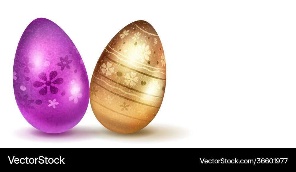 Realistic easter eggs Royalty Free Vector Image