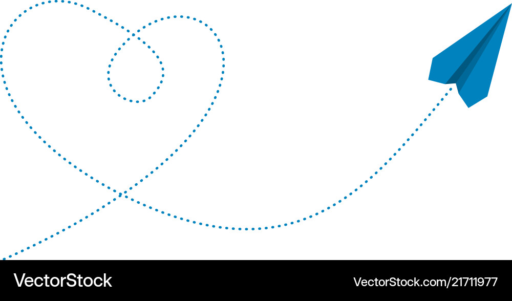 Romantic Airplane Route Vector Image