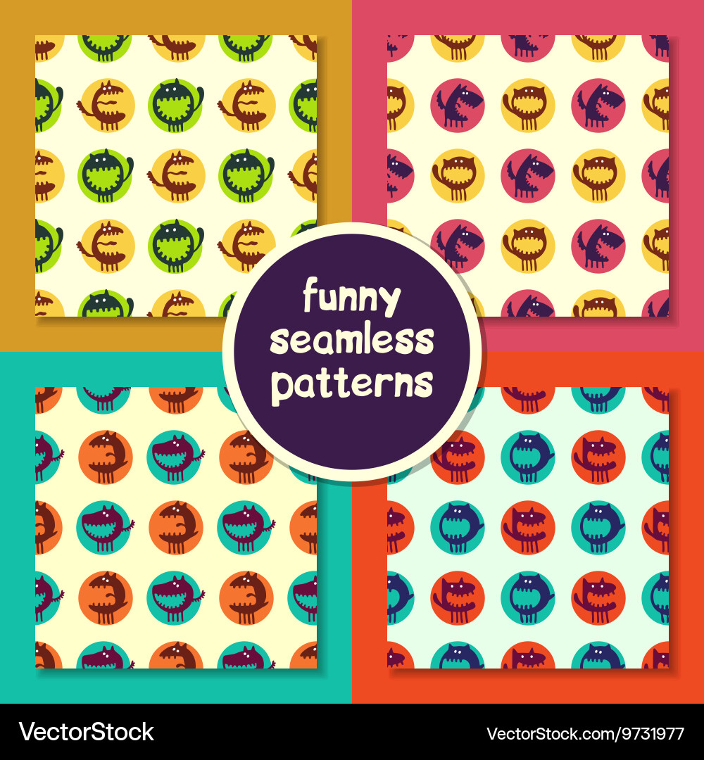 Seamless pattern with monsters Vector Image