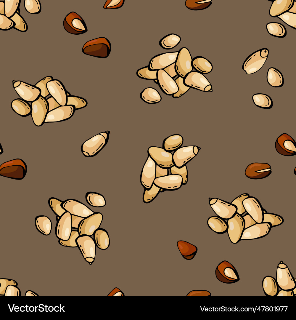 Seamless pattern with pine nuts Vector Image