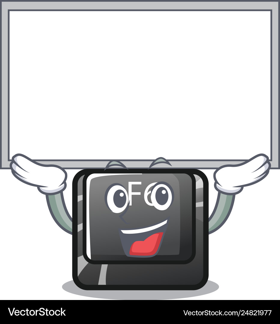 Up board longest f6 button on cartoon computer vector image