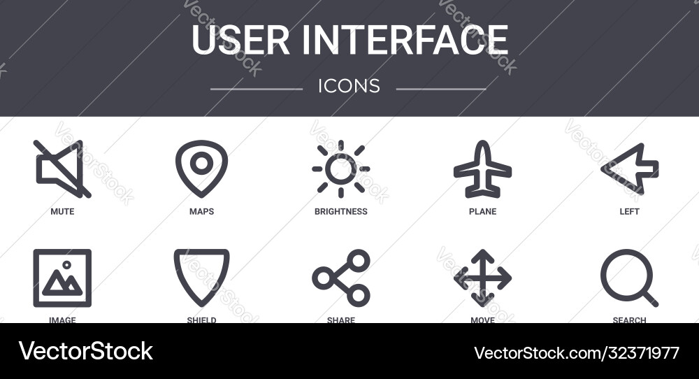 User interface concept line icons set contains User interface concept line icons set contains vector image