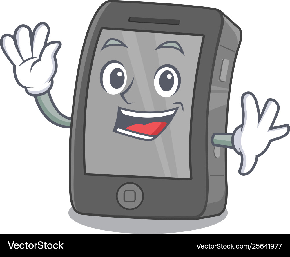 Waving ipad isolated with in character Waving ipad isolated with in character vector image