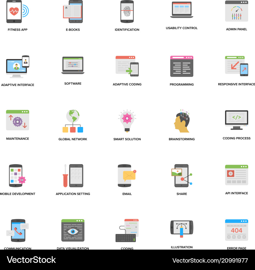 Web and mobile application development ico Web and mobile application development ico vector image