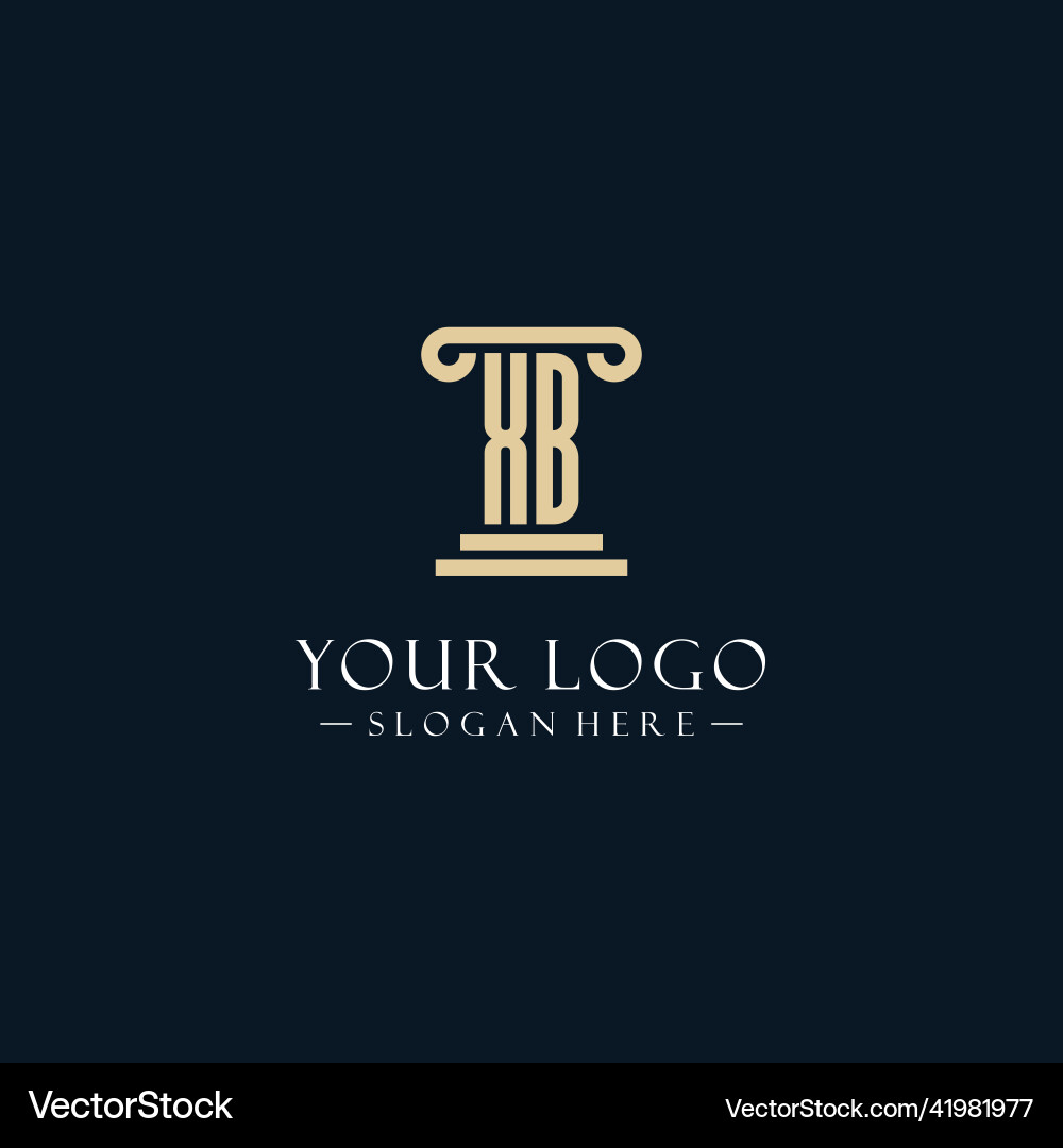 Xb initial monogram logos with pillar shapes style Vector Image